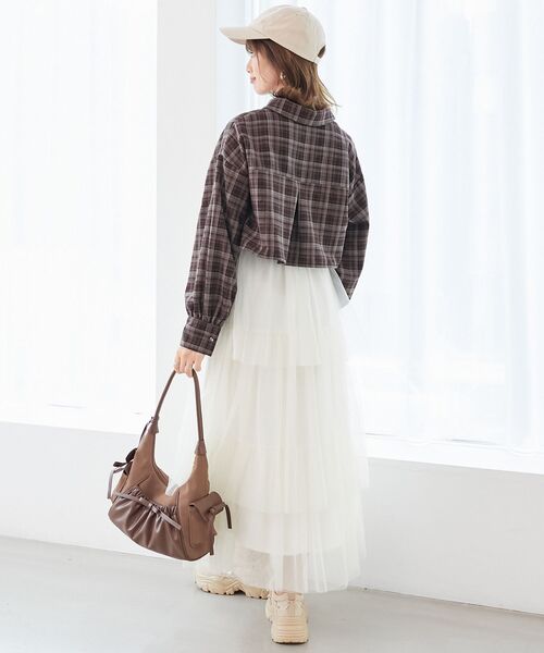 MAJESTIC LEGON(マジェスティックレゴン)の「ティアードスカート(スカート・レディース・ブラック/アイボリー/ライトグレー・SMALL/MEDIUM)」の7枚目の写真