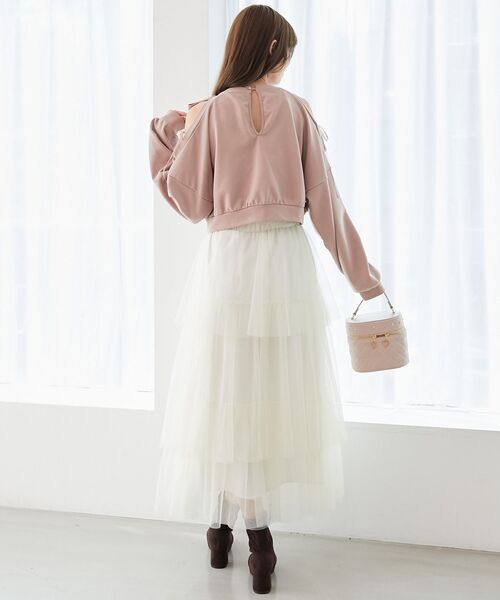 MAJESTIC LEGON(マジェスティックレゴン)の「ティアードスカート(スカート・レディース・ブラック/アイボリー/ライトグレー・SMALL/MEDIUM)」の14枚目の写真