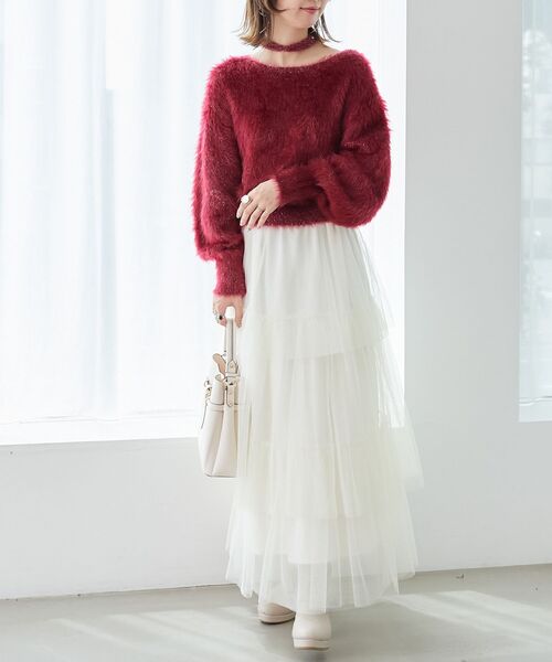 MAJESTIC LEGON(マジェスティックレゴン)の「ティアードスカート(スカート・レディース・ブラック/アイボリー/ライトグレー・SMALL/MEDIUM)」の15枚目の写真