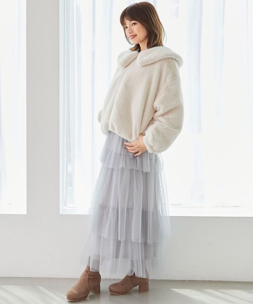 MAJESTIC LEGON(マジェスティックレゴン)の「ティアードスカート(スカート・レディース・ブラック/アイボリー/ライトグレー・SMALL/MEDIUM)」の18枚目の写真