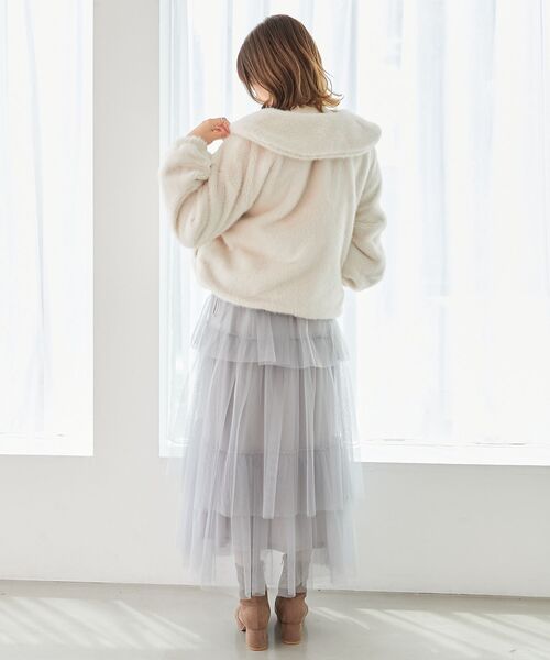 MAJESTIC LEGON(マジェスティックレゴン)の「ティアードスカート(スカート・レディース・ブラック/アイボリー/ライトグレー・SMALL/MEDIUM)」の19枚目の写真