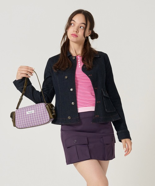TINA:JOJUN(ティーナジョジュン)の「チェック ハンドバッグ TINA:JOJUN(ハンドバッグ・レディース・ブルー/ピンク/レッド・F)」の7枚目の写真