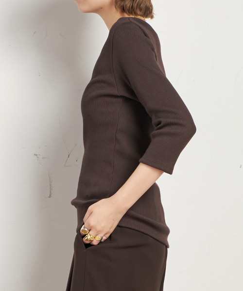 リブUネックプルオーバー（Tシャツ/カットソー）｜AP STUDIO