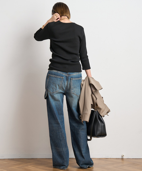 AP STUDIO リブUネックプルオーバー リブUネックプルオーバー（Tシャツ/カットソー）｜AP STUDIO（エーピー