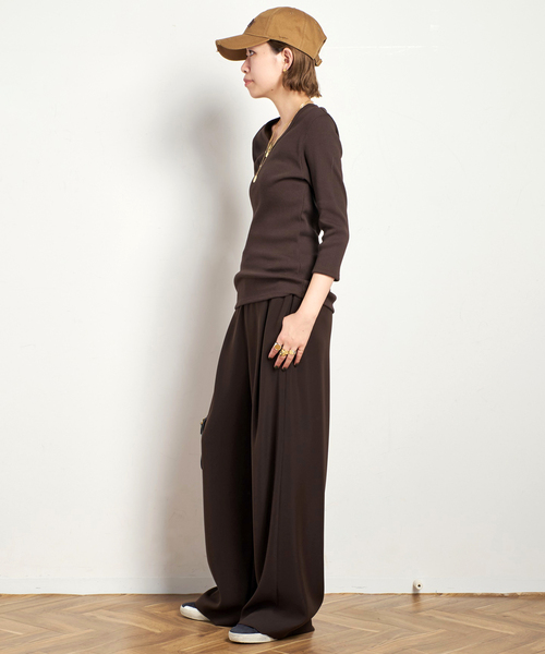 リブUネックプルオーバー(Tシャツ/カットソー)|AP STUDIO(エーピー リブUネックプルオーバー(Tシャツ/カットソー)|AP STUDIO(エーピー