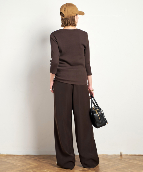 リブUネックプルオーバー（Tシャツ/カットソー）｜AP STUDIO（エーピー