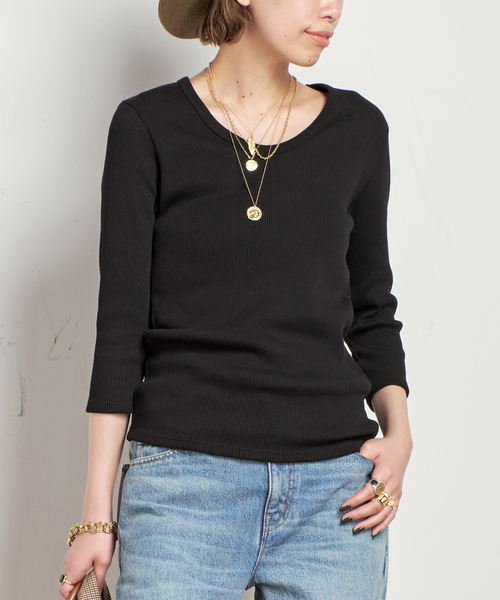 リブUネックプルオーバー（Tシャツ/カットソー）｜AP STUDIO（エーピー