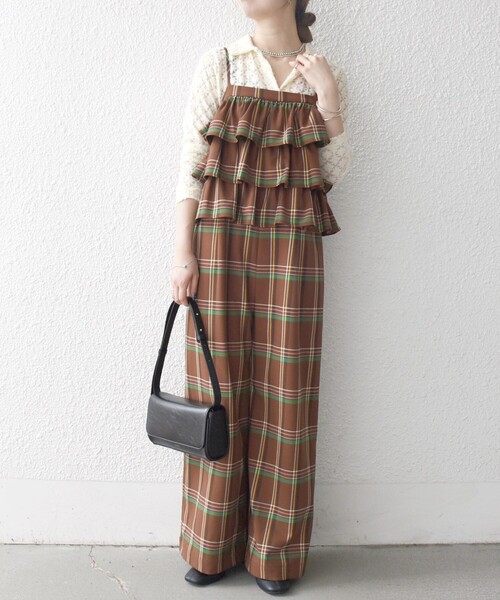 セール】SHIPS any:〈洗濯機可能〉チェック フリル ティアード