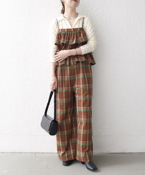 セール】SHIPS any:〈洗濯機可能〉チェック フリル ティアード