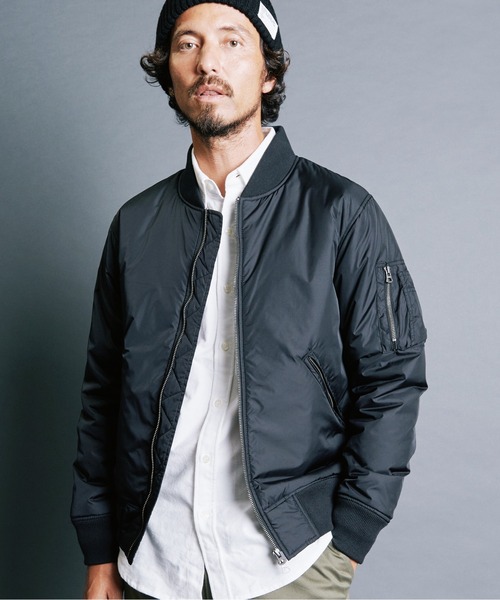 Magine(マージン)の「NYLON THINSULATE ZIP MA-1 JKT:ナイロン シンサレート ZIP MA-1 ジャケット(MA-1・メンズ・ブラック/ネイビー/オリーブ・44/46/48)」の6枚目の写真