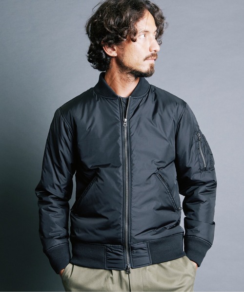 Magine(マージン)の「NYLON THINSULATE ZIP MA-1 JKT:ナイロン シンサレート ZIP MA-1 ジャケット(MA-1・メンズ・ブラック/ネイビー/オリーブ・44/46/48)」の9枚目の写真