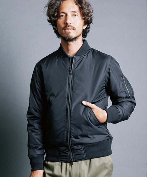 Magine(マージン)の「NYLON THINSULATE ZIP MA-1 JKT:ナイロン シンサレート ZIP MA-1 ジャケット(MA-1・メンズ・ブラック/ネイビー/オリーブ・44/46/48)」の11枚目の写真