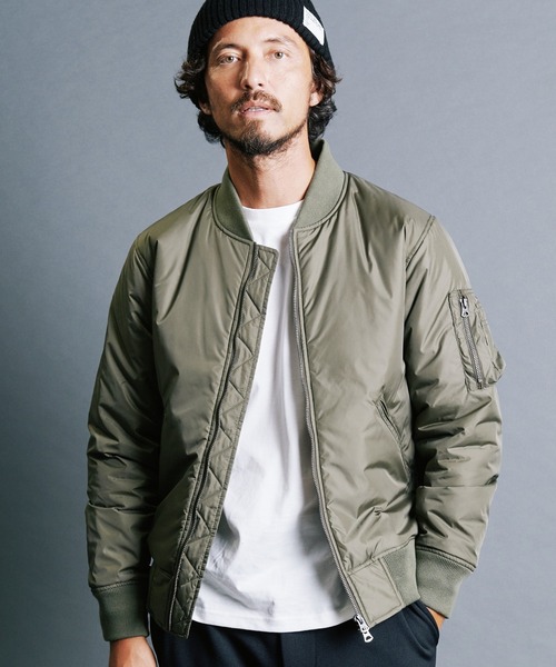 Magine(マージン)の「NYLON THINSULATE ZIP MA-1 JKT:ナイロン シンサレート ZIP MA-1 ジャケット(MA-1・メンズ・ブラック/ネイビー/オリーブ・44/46/48)」の18枚目の写真