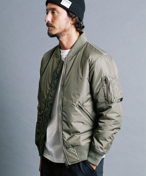 Magine(マージン)の「NYLON THINSULATE ZIP MA-1 JKT:ナイロン シンサレート ZIP MA-1 ジャケット(MA-1・メンズ・ブラック/ネイビー/オリーブ・44/46/48)」の19枚目の写真