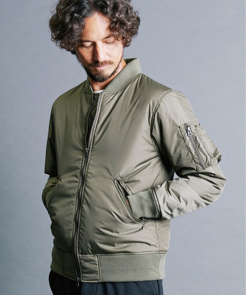 Magine(マージン)の「NYLON THINSULATE ZIP MA-1 JKT:ナイロン シンサレート ZIP MA-1 ジャケット(MA-1・メンズ・ブラック/ネイビー/オリーブ・44/46/48)」の22枚目の写真
