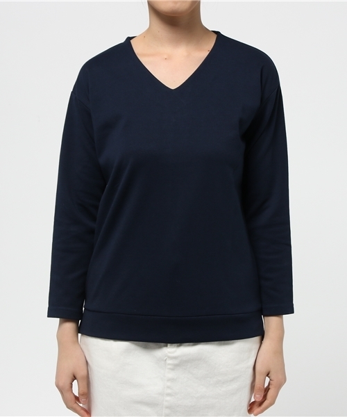 SENSE OF PLACE by URBAN RESEARCH（センスオブプレイスバイアーバンリサーチ）の「DB VネックTシャツ（Tシャツ/カットソー・レディース・ベージュ/ネイビー/ホワイト/グレー/ピンク・FREE）」の6枚目の写真