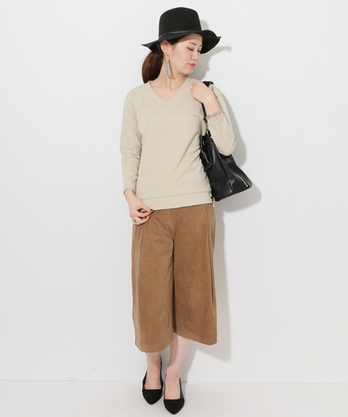 SENSE OF PLACE by URBAN RESEARCH（センスオブプレイスバイアーバンリサーチ）の「DB VネックTシャツ（Tシャツ/カットソー・レディース・ベージュ/ネイビー/ホワイト/グレー/ピンク・FREE）」の14枚目の写真