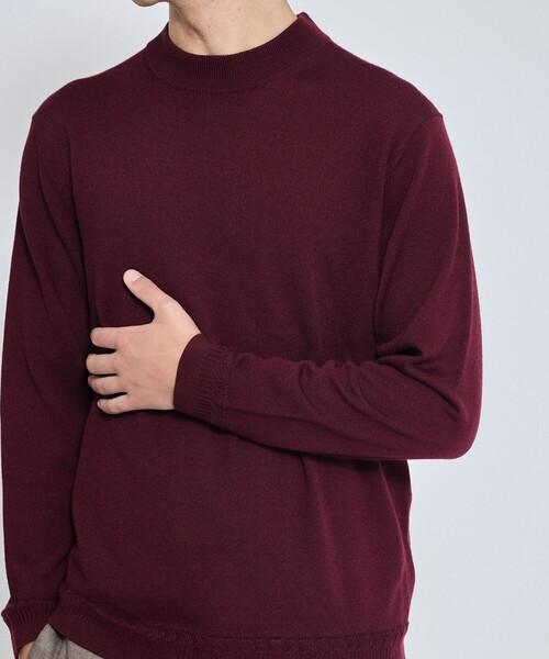ABAHOUSE(アバハウス)の「Pure Merino ハイゲージモックネック ニット プルオーバー(ニット/セーター・メンズ・ブラック/インディゴブルー/オフホワイト/ボルドー・44/50/48/46)」の9枚目の写真