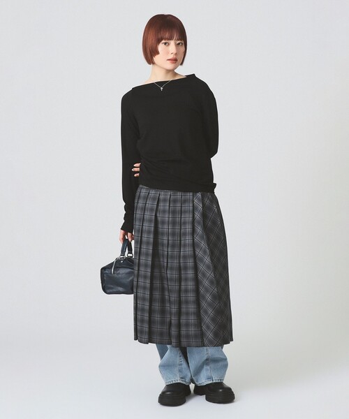 Ray BEAMS（レイビームス）の「チェック キルト ミディスカート（スカート・レディース・シルバー/ベージュ・1/0）」の20枚目の写真