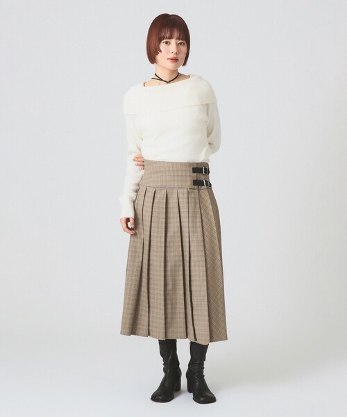 Ray BEAMS（レイビームス）の「チェック キルト ミディスカート（スカート・レディース・シルバー/ベージュ・1/0）」の22枚目の写真