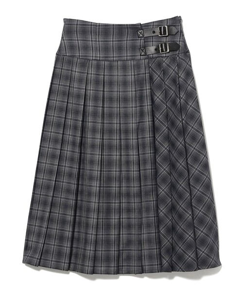 Ray BEAMS（レイビームス）の「チェック キルト ミディスカート（スカート・レディース・シルバー/ベージュ・1/0）」の3枚目の写真