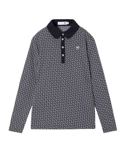 le coq sportif GOLF(ルコックスポルティフゴルフ)の「【le coq sportif GOLF】吸汗速乾/ストレッチ/UVカット長袖シャツ ゴルフウェア(ポロシャツ・レディース・ベージュ/ネイビー/ホワイト・S/M/L/XL)」の3枚目の写真