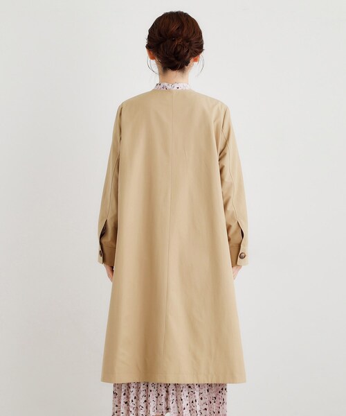 LAURA ASHLEY（ローラアシュレイ）の「【袖裏柄あり】ノーカラーロングコート（ノーカラーコート・レディース・ベージュ/ネイビー・38/40）」の15枚目の写真