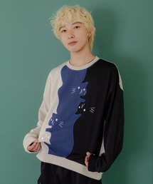 353107：クマ宇宙柄スポーティーブルゾン（Tシャツ/カットソー