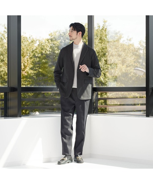 WEB限定 WARDROBE SMART】ニットフランネル リラックス セットアップ