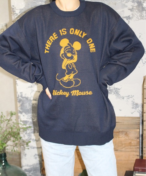 MICKEY MOUSE（ミッキーマウス）の「【DISNEY/ディズニー】ミッキーマウス　ジャガードニットクルーネック（ニット/セーター・レディース・ネイビー/サックスブルー/スミクロ/グレイッシュベージュ・MEDIUM/LARGE）」の20枚目の写真