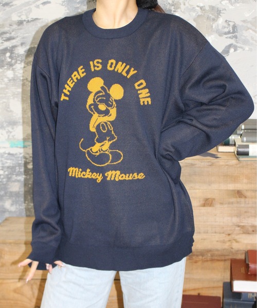 MICKEY MOUSE（ミッキーマウス）の「【DISNEY/ディズニー】ミッキーマウス　ジャガードニットクルーネック（ニット/セーター・レディース・ネイビー/サックスブルー/スミクロ/グレイッシュベージュ・MEDIUM/LARGE）」の21枚目の写真