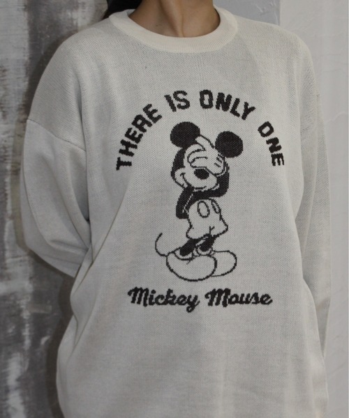 MICKEY MOUSE（ミッキーマウス）の「【DISNEY/ディズニー】ミッキーマウス　ジャガードニットクルーネック（ニット/セーター・レディース・ネイビー/サックスブルー/スミクロ/グレイッシュベージュ・MEDIUM/LARGE）」の11枚目の写真