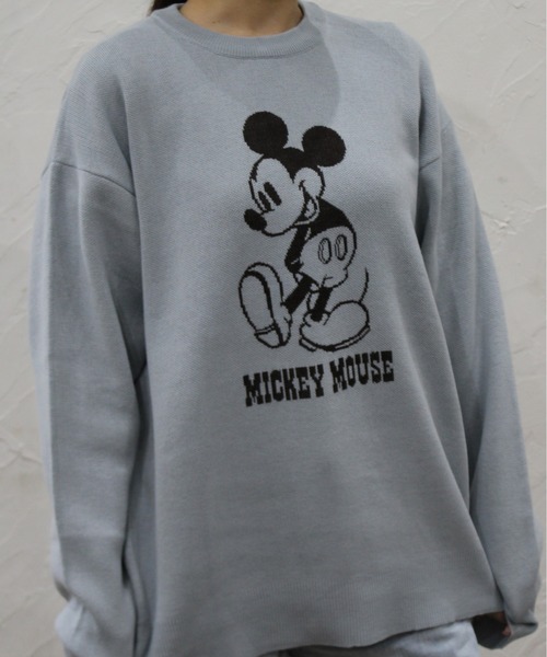MICKEY MOUSE（ミッキーマウス）の「【DISNEY/ディズニー】ミッキーマウス　ジャガードニットクルーネック（ニット/セーター・レディース・ネイビー/サックスブルー/スミクロ/グレイッシュベージュ・MEDIUM/LARGE）」の14枚目の写真