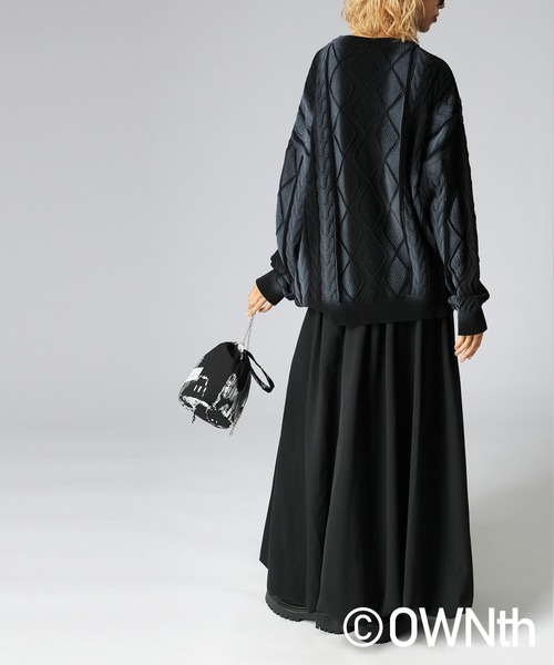 antiqua（アンティカ）の「配色スプレー ニット（ニット/セーター・レディース・オフホワイト/ブラック・ONESIZE）」の16枚目の写真