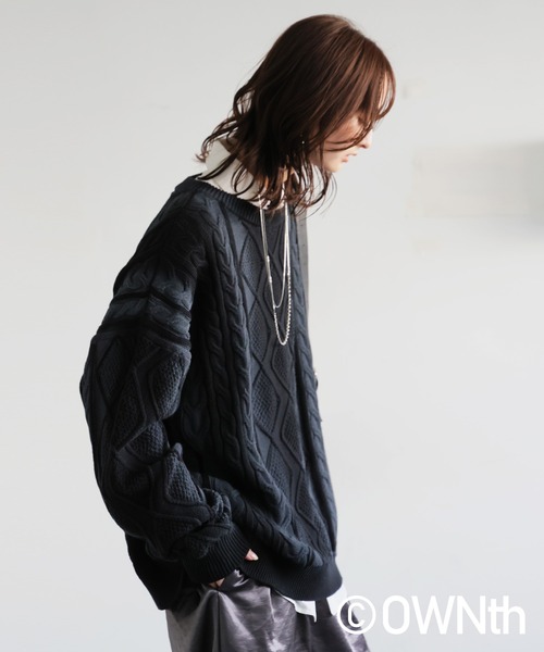 antiqua（アンティカ）の「配色スプレー ニット（ニット/セーター・レディース・オフホワイト/ブラック・ONESIZE）」の20枚目の写真