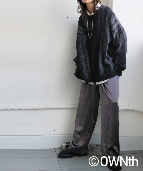 antiqua（アンティカ）の「配色スプレー ニット（ニット/セーター・レディース・オフホワイト/ブラック・ONESIZE）」の21枚目の写真