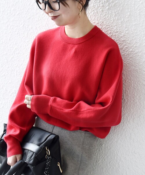 Mutimer 赤 クルーネックセーター Mutimer 赤 クルーネックセーター トップス