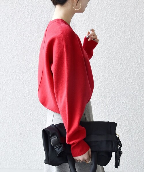 SHIPS any:〈洗濯機可能〉クルーネック ドルマン ベーシック ニット