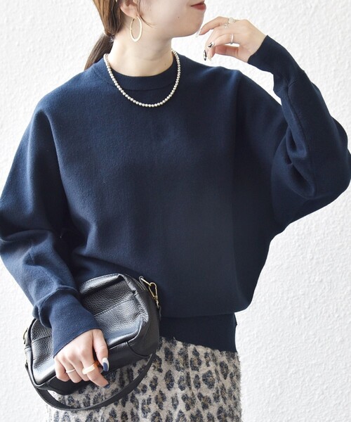 SHIPS any:〈洗濯機可能〉クルーネック ドルマン ベーシック ニット