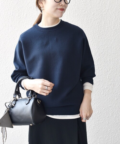 SHIPS any:〈洗濯機可能〉クルーネック ドルマン ベーシック ニット