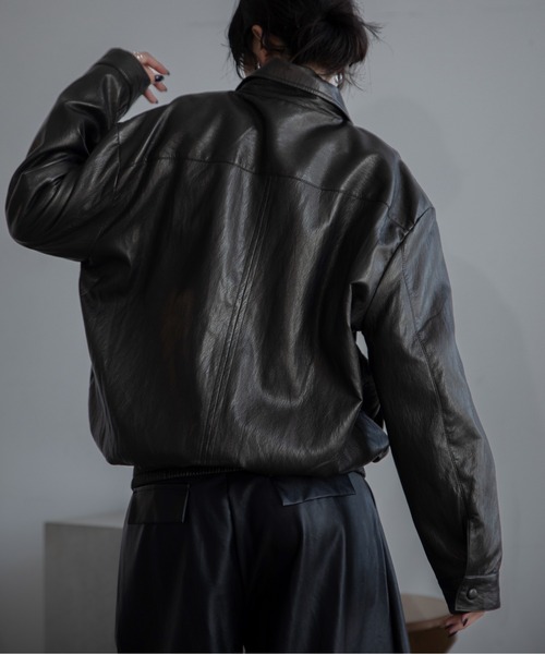 VACANCY（ヴァカンシー）の「グロッシーワッシャーヴィンテージジャケット（その他アウター・レディース・ブラック系その他・FREE）」の9枚目の写真