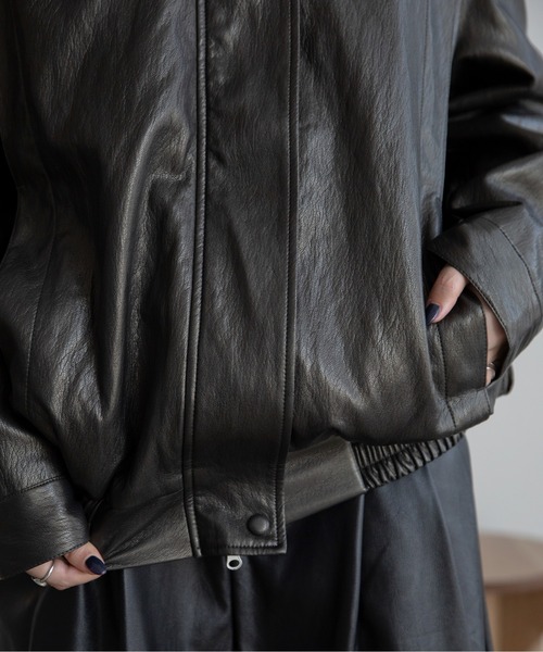 VACANCY（ヴァカンシー）の「グロッシーワッシャーヴィンテージジャケット（その他アウター・レディース・ブラック系その他・FREE）」の6枚目の写真