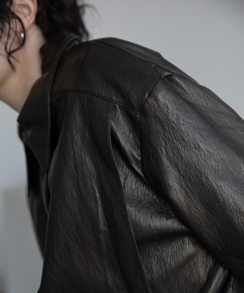VACANCY（ヴァカンシー）の「グロッシーワッシャーヴィンテージジャケット（その他アウター・レディース・ブラック系その他・FREE）」の5枚目の写真