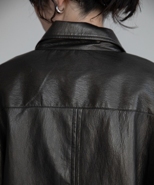 VACANCY（ヴァカンシー）の「グロッシーワッシャーヴィンテージジャケット（その他アウター・レディース・ブラック系その他・FREE）」の4枚目の写真