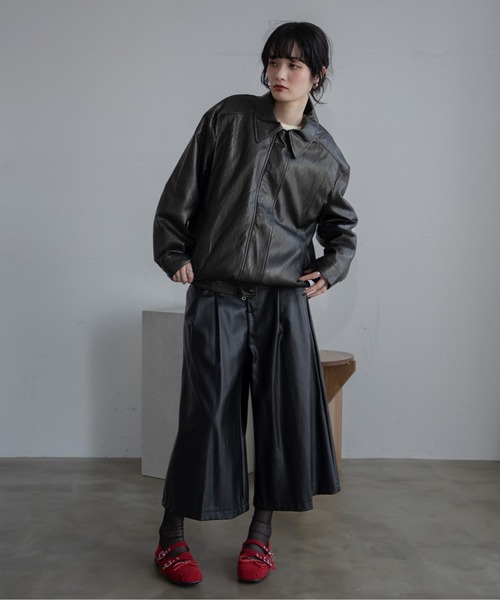 VACANCY（ヴァカンシー）の「グロッシーワッシャーヴィンテージジャケット（その他アウター・レディース・ブラック系その他・FREE）」の3枚目の写真