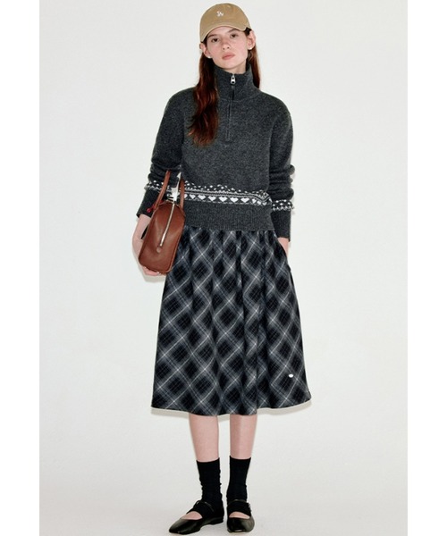 ワンピース FANOSTUDIOS CONTRAST CREW NECK DRESS ワンピース FANOSTUDIOS CONTRAST CREW NECK DRESS CHS_BOAT NECK