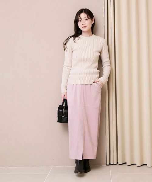 le.coeur blanc(ルクールブラン)の「《WEB限定アイテム》アイレットクルーリブニット(ニット/セーター・レディース・ライトグリーン/アイボリー/ブラック/サックスブルー・38)」の9枚目の写真