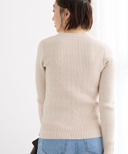 le.coeur blanc(ルクールブラン)の「《WEB限定アイテム》アイレットクルーリブニット(ニット/セーター・レディース・ライトグリーン/アイボリー/ブラック/サックスブルー・38)」の17枚目の写真