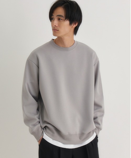 BACK NUMBER（バックナンバー）の「【BACK NUMBER】ダンボールクルートレーナー (サスティナブル/クルーネック/プルオーバー/レギュラーフィット/ストレッチ/軽やか/ベーシック/レイヤード)（スウェット・メンズ・ブルー/ライトベージュ/ブラック・M/L/XL）」の10枚目の写真