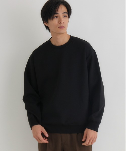 BACK NUMBER（バックナンバー）の「【BACK NUMBER】ダンボールクルートレーナー (サスティナブル/クルーネック/プルオーバー/レギュラーフィット/ストレッチ/軽やか/ベーシック/レイヤード)（スウェット・メンズ・ブルー/ライトベージュ/ブラック・M/L/XL）」の15枚目の写真